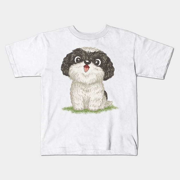 Shih Tzu happy Kids T-Shirt by sanogawa